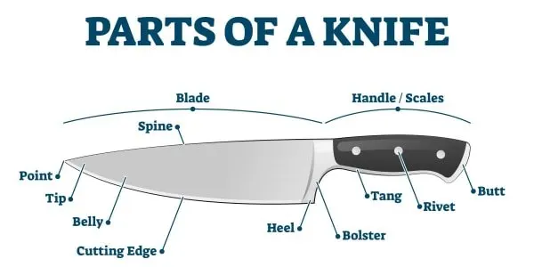 parts of a knife diagram